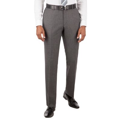BEN SHERMAN Grey jaspe check slim fit kings suit trouser